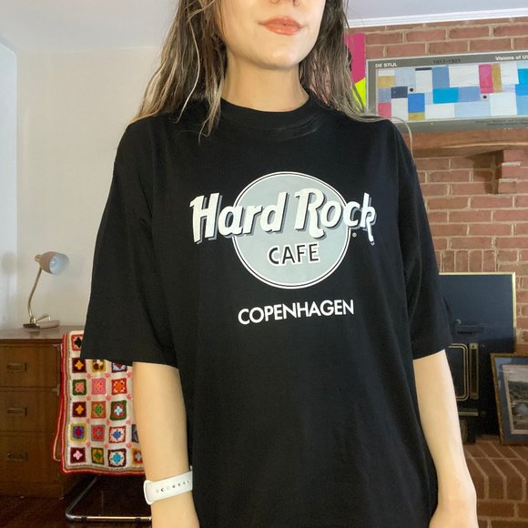Vintage 90s Deadstock Copenhagen Denmark Hard Rock Cafe T-Shirt Oversize… - Picture 3 of 10